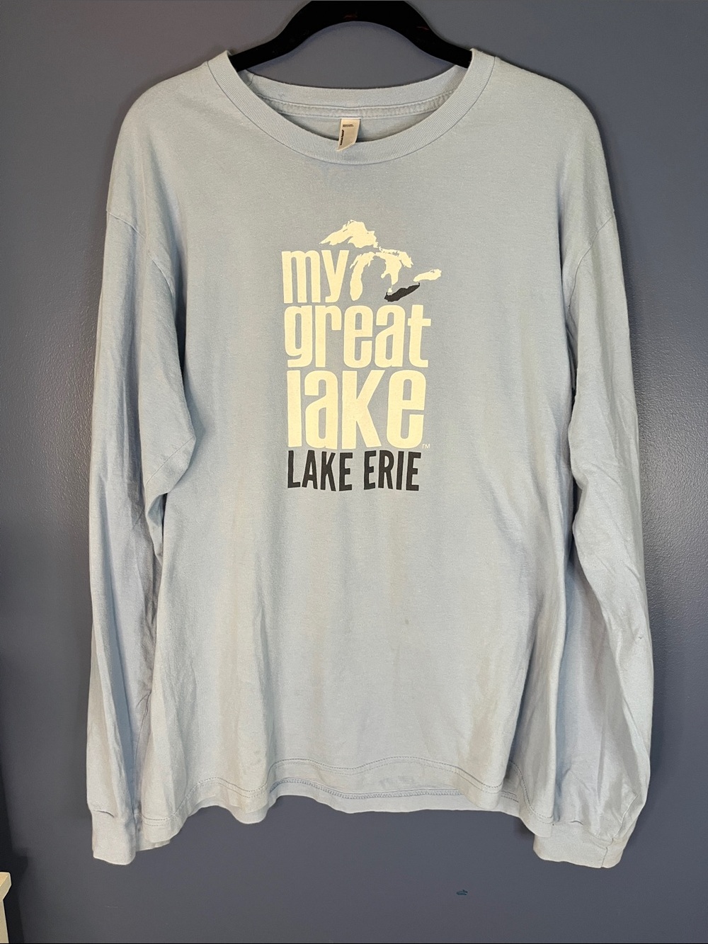 My Great Lake- Lake Erie Unisex long sleeve tee shirt Size large. 100% cotton,